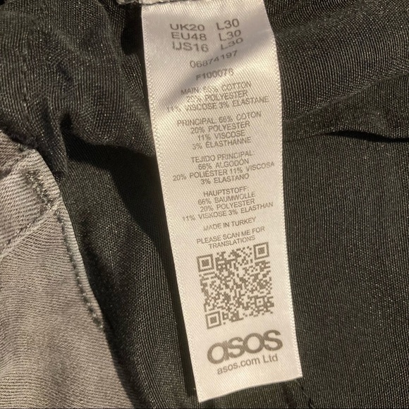 ASOS Sz 16  Grey Skinny Super High Rise Jeans - Picture 6 of 8